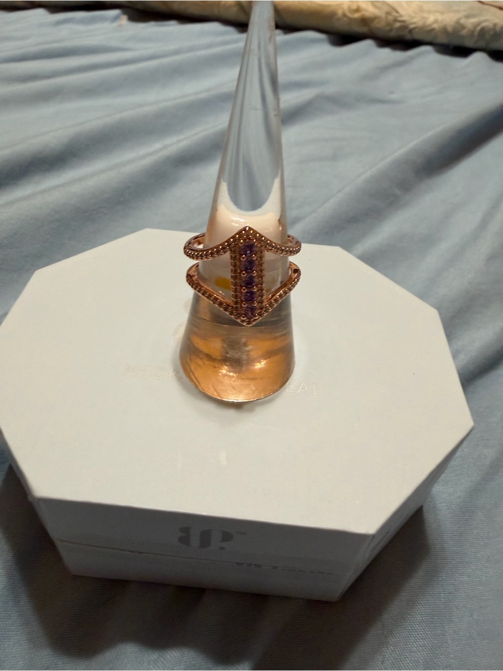 Rose Gold on Amethyst